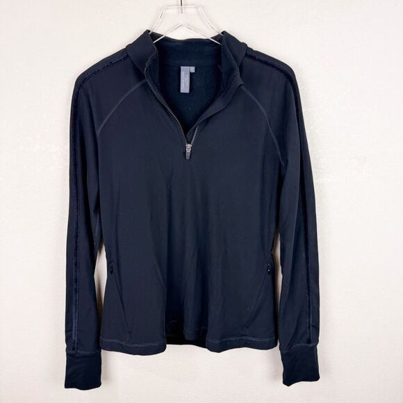Sweaty Betty Pullover Quarter Zip Black Sweatshirt Size XL - Picture 1 of 4